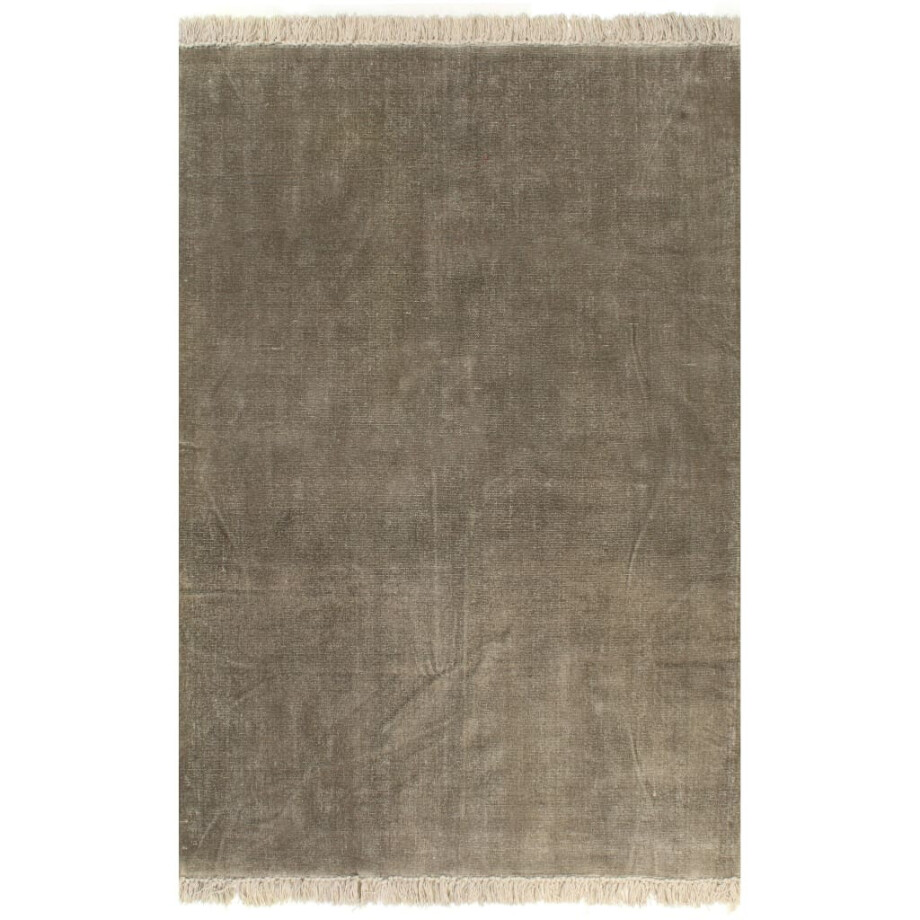 vidaXL Kelim vloerkleed 160x230 cm katoen taupe afbeelding 1