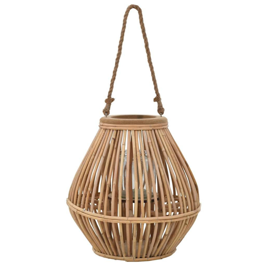 vidaXL Lantaarnhouder hangend wicker naturel afbeelding 1