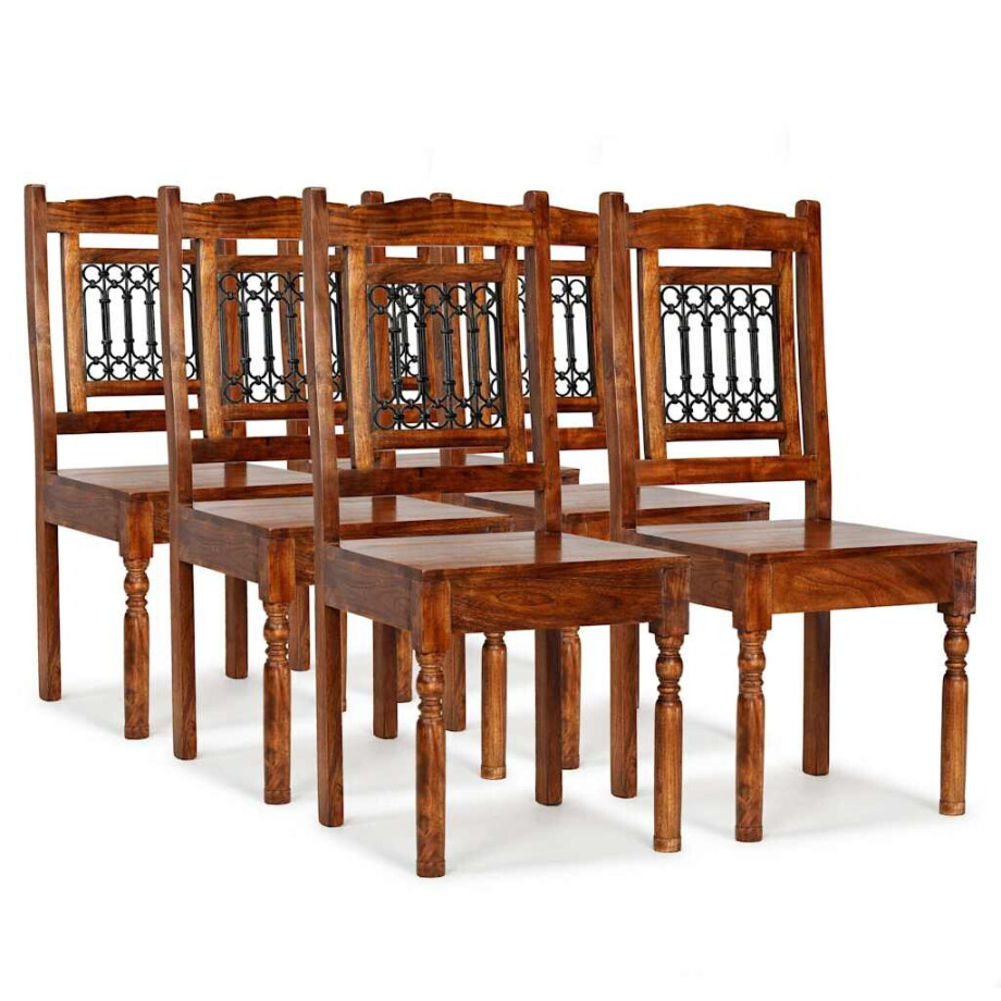 vidaXL Eetkamerstoelen 6 st massief hout klassiek vidaXL Eetkamerstoelen 6 st massief hout klassiek afbeelding 1