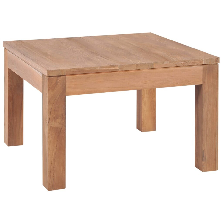 vidaXL Salontafel 60x60x40 cm teakhout met natuurlijke afwerking afbeelding 1