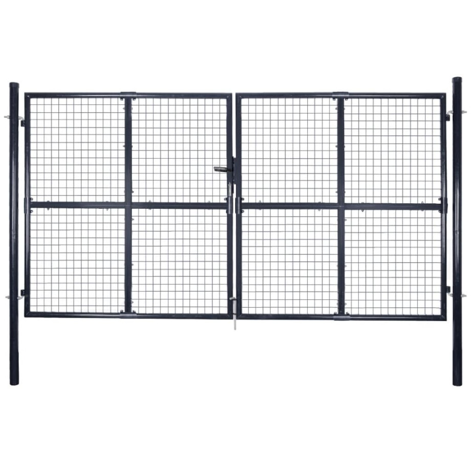 vidaXL Tuinhek van gaas gegalvaniseerd staal 300x150 cm grijs afbeelding 1