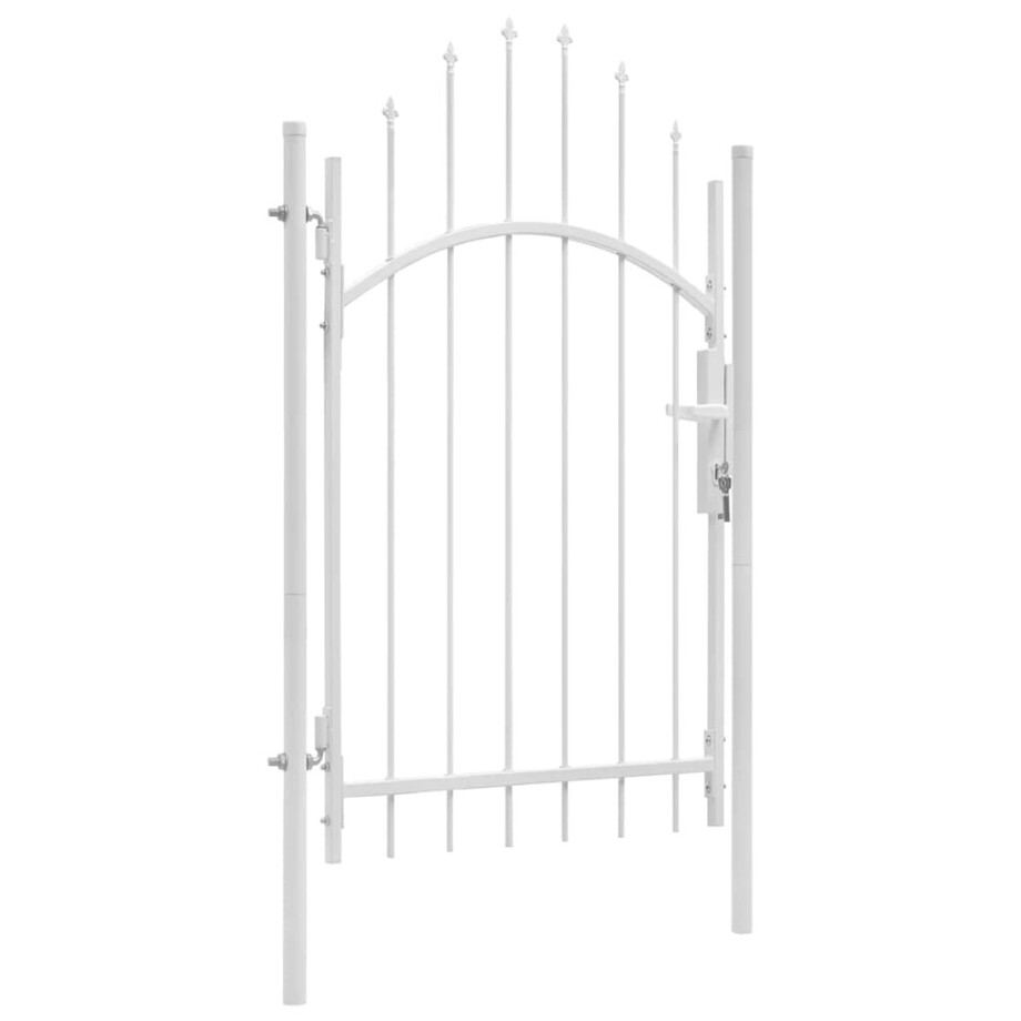 vidaXL Tuinpoort Woerden staal 1x2,45 m wit afbeelding 1