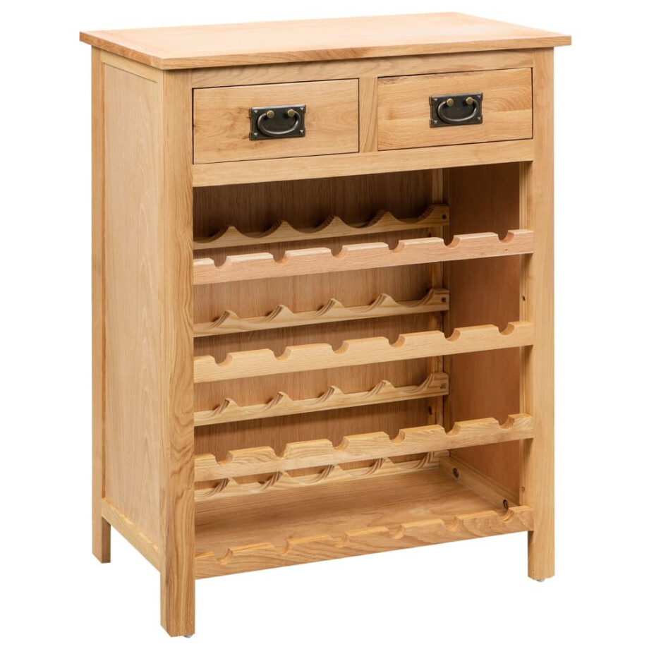 vidaXL Wijnkast 72x32x90 cm massief eikenhout afbeelding 1
