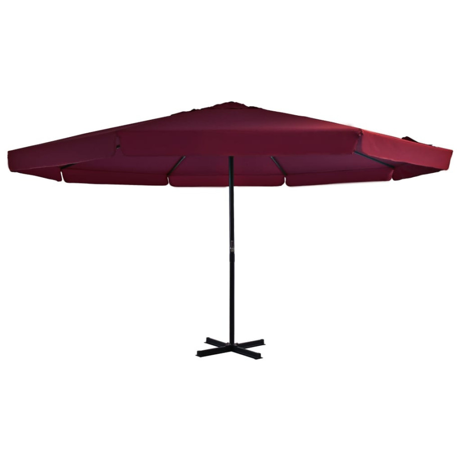 vidaXL Parasol met aluminium paal 500 cm bordeauxrood afbeelding 1