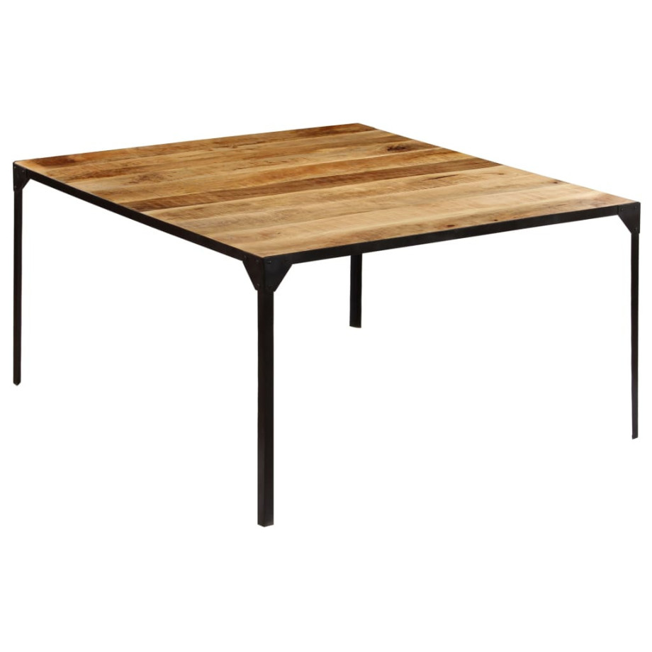 vidaXL Eettafel 140x140x76 cm massief mangohout afbeelding 1