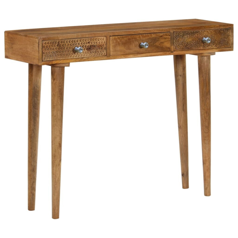 vidaXL Wandtafel 102x30x79 cm massief mangohout afbeelding 1