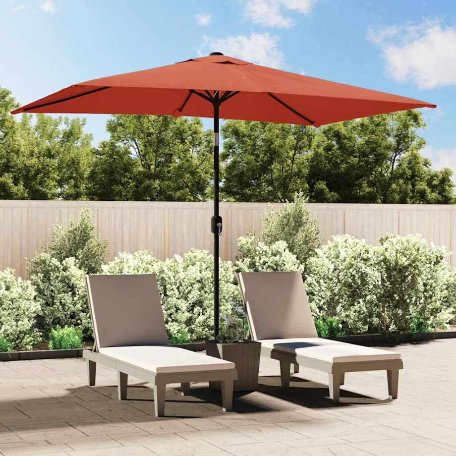 vidaXL Parasol met metalen paal 300x200 cm terracotta afbeelding 1