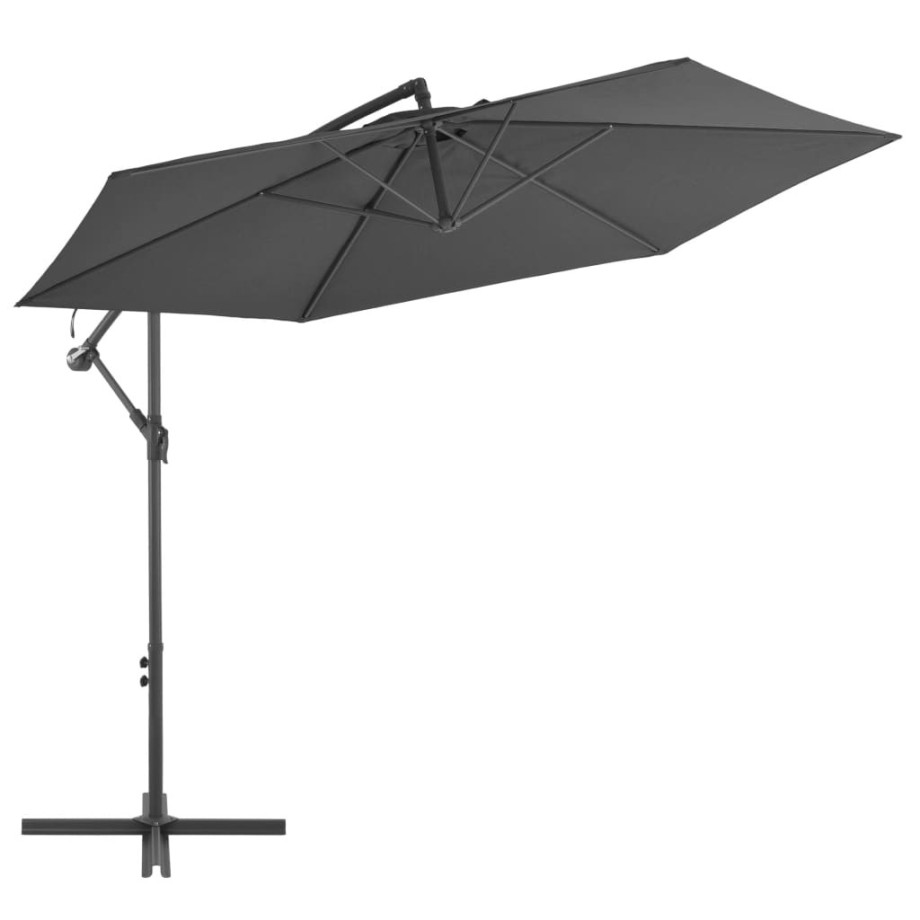 vidaXL Zweefparasol met aluminium paal 300 cm antracietkleurig afbeelding 1