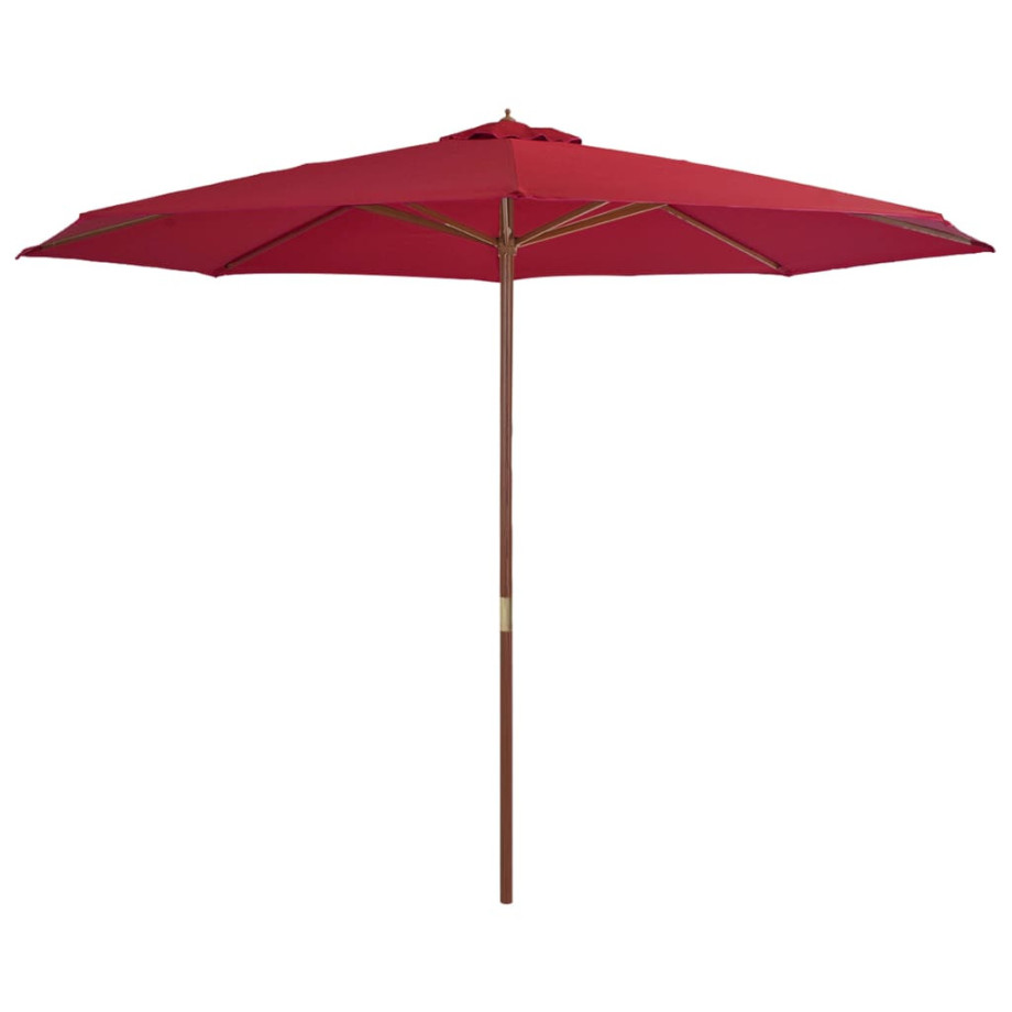 vidaXL Parasol met houten paal 350 cm bordeauxrood afbeelding 1