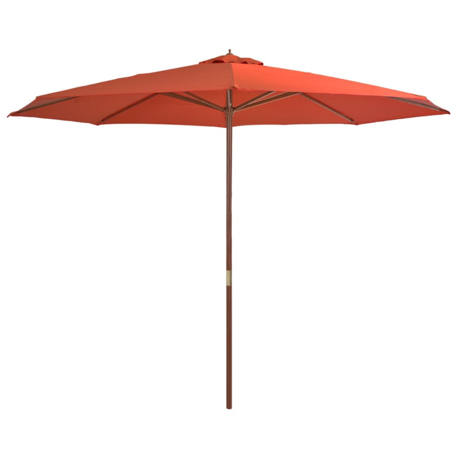 vidaXL Parasol met houten paal 350 cm terracottakleurig afbeelding 1