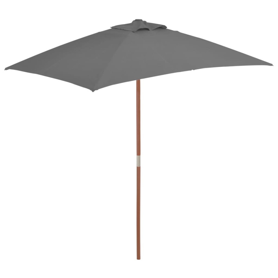 vidaXL Parasol met houten paal 150x200 cm antraciet afbeelding 1