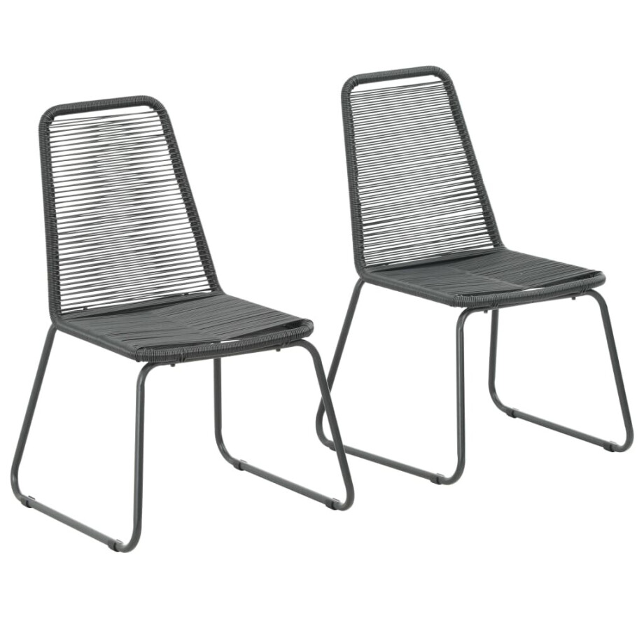 vidaXL Tuinstoelen 2 st poly rattan zwart afbeelding 1