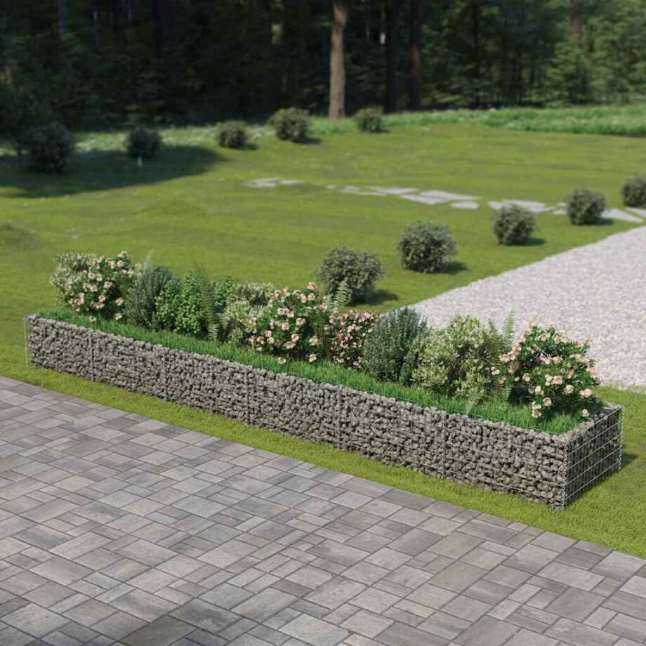 vidaXL Gabion plantenbak verhoogd 540x90x50 cm gegalvaniseerd staal afbeelding 1