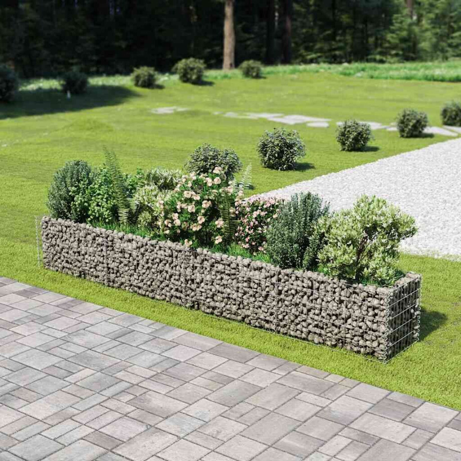 vidaXL Gabion plantenbak verhoogd 360x50x50 cm gegalvaniseerd staal afbeelding 1