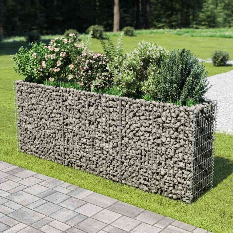 vidaXL Gabion plantenbak verhoogd 270x50x100 cm gegalvaniseerd staal afbeelding 1
