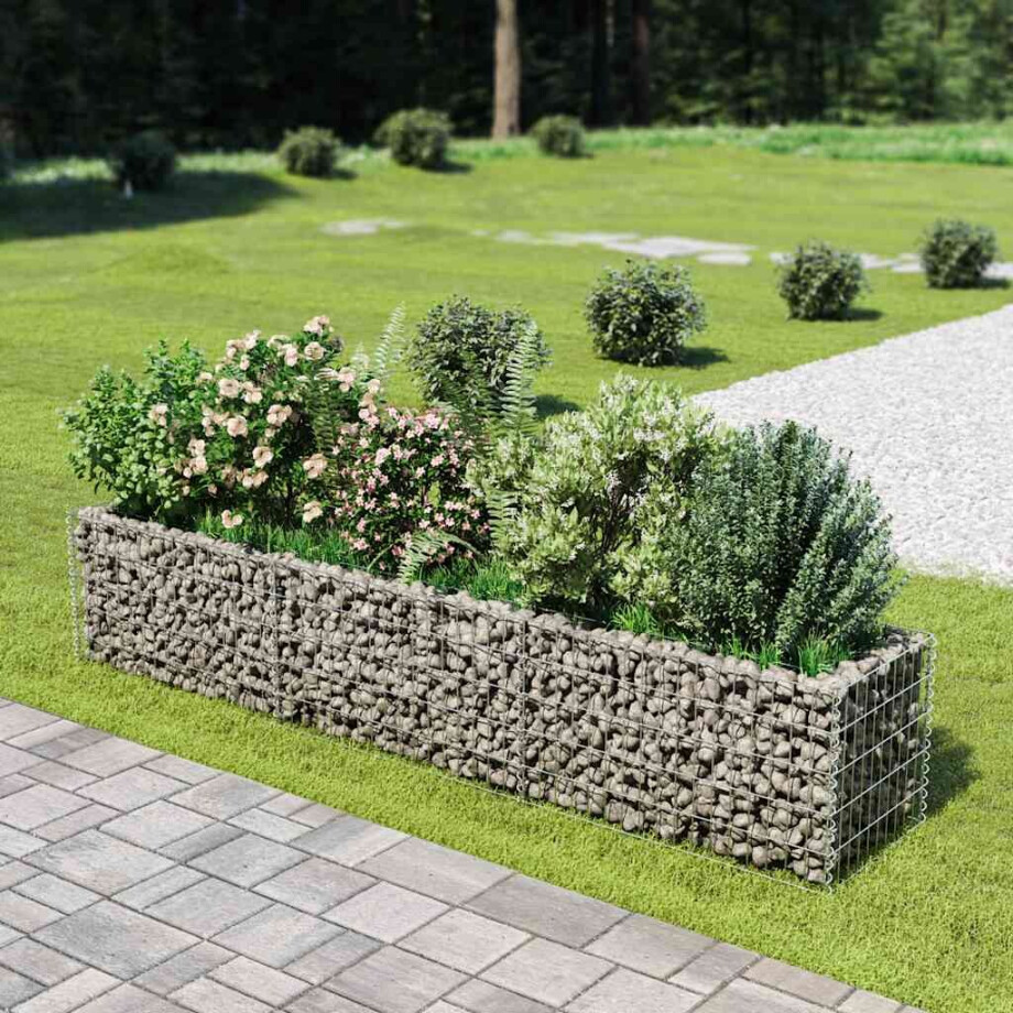 vidaXL Gabion plantenbak verhoogd 270x50x50 cm gegalvaniseerd staal afbeelding 1