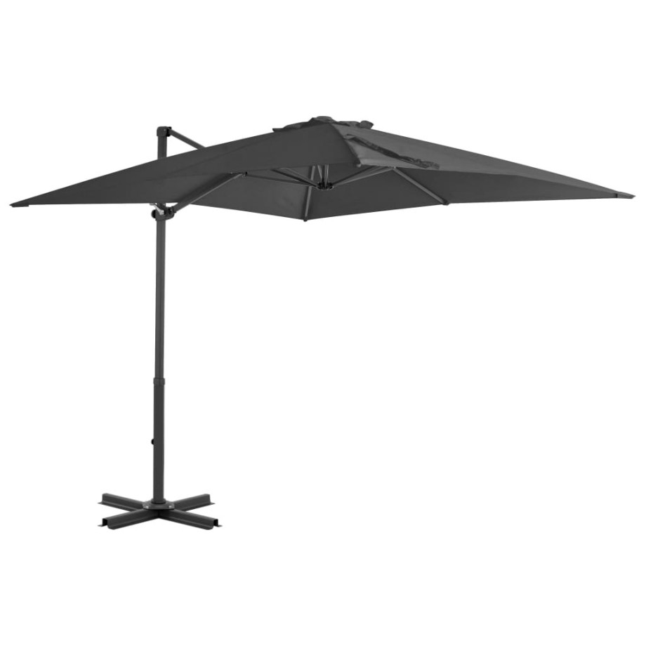 vidaXL Zweefparasol met aluminium paal 250x250 cm antracietkleurig afbeelding 1