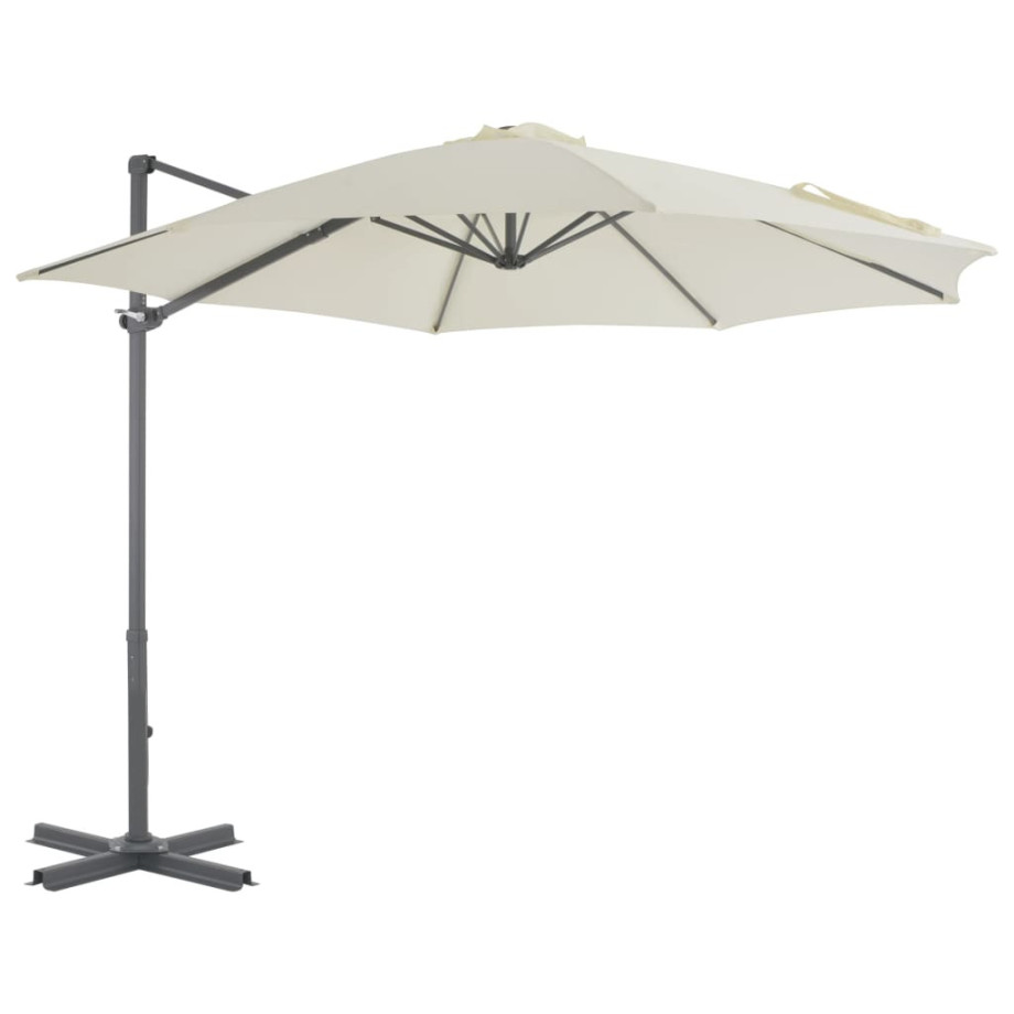 vidaXL Zweefparasol met aluminium paal 300 cm zandkleurig afbeelding 1