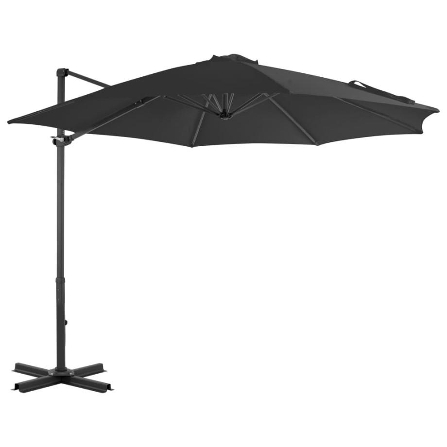 vidaXL Zweefparasol met aluminium paal 300 cm antracietkleurig afbeelding 1