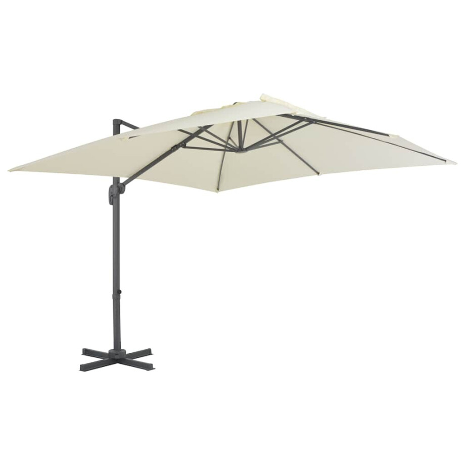 vidaXL Zwevende parasol met aluminium paal 300x300 cm zandkleur afbeelding 1