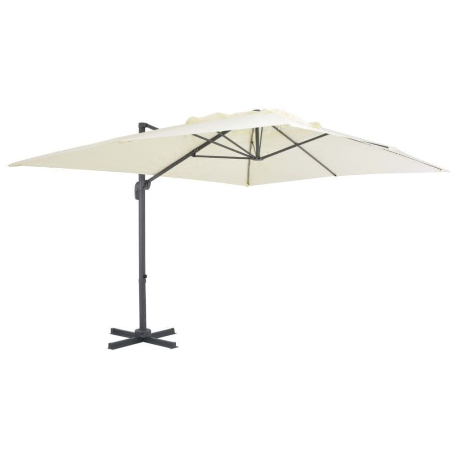 vidaXL Zweefparasol met aluminium paal 400x300 cm zandkleurig afbeelding 1