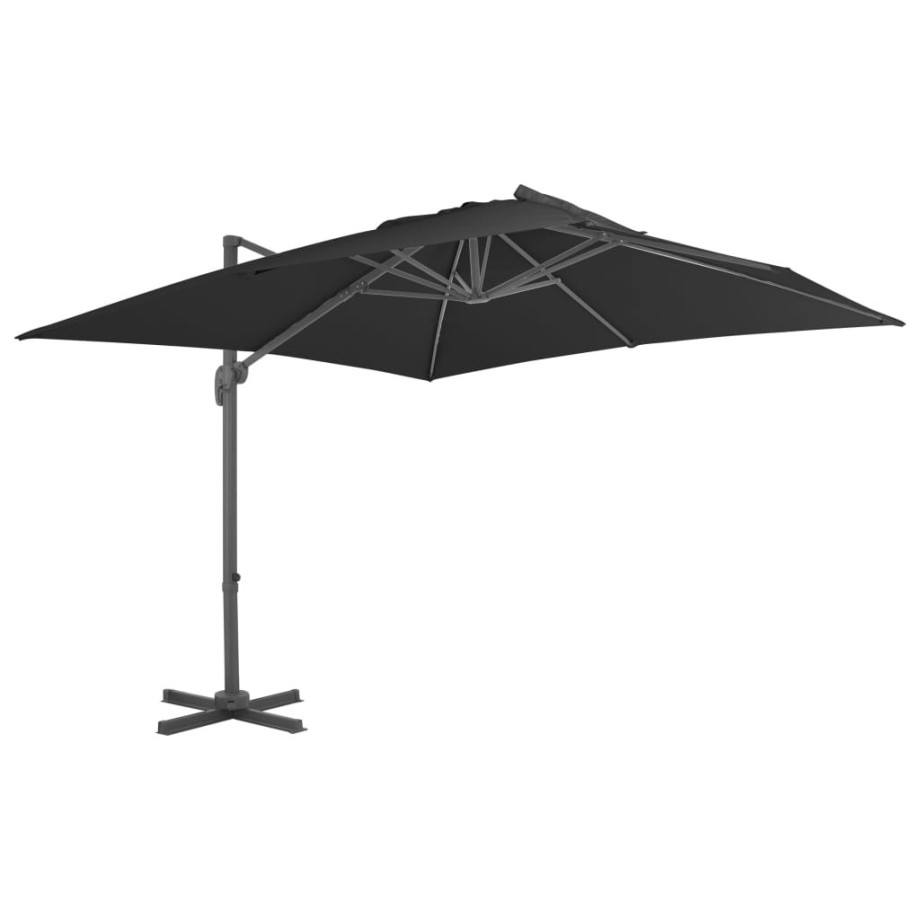 vidaXL Zweefparasol met aluminium paal 300x300 cm antracietkleurig afbeelding 1