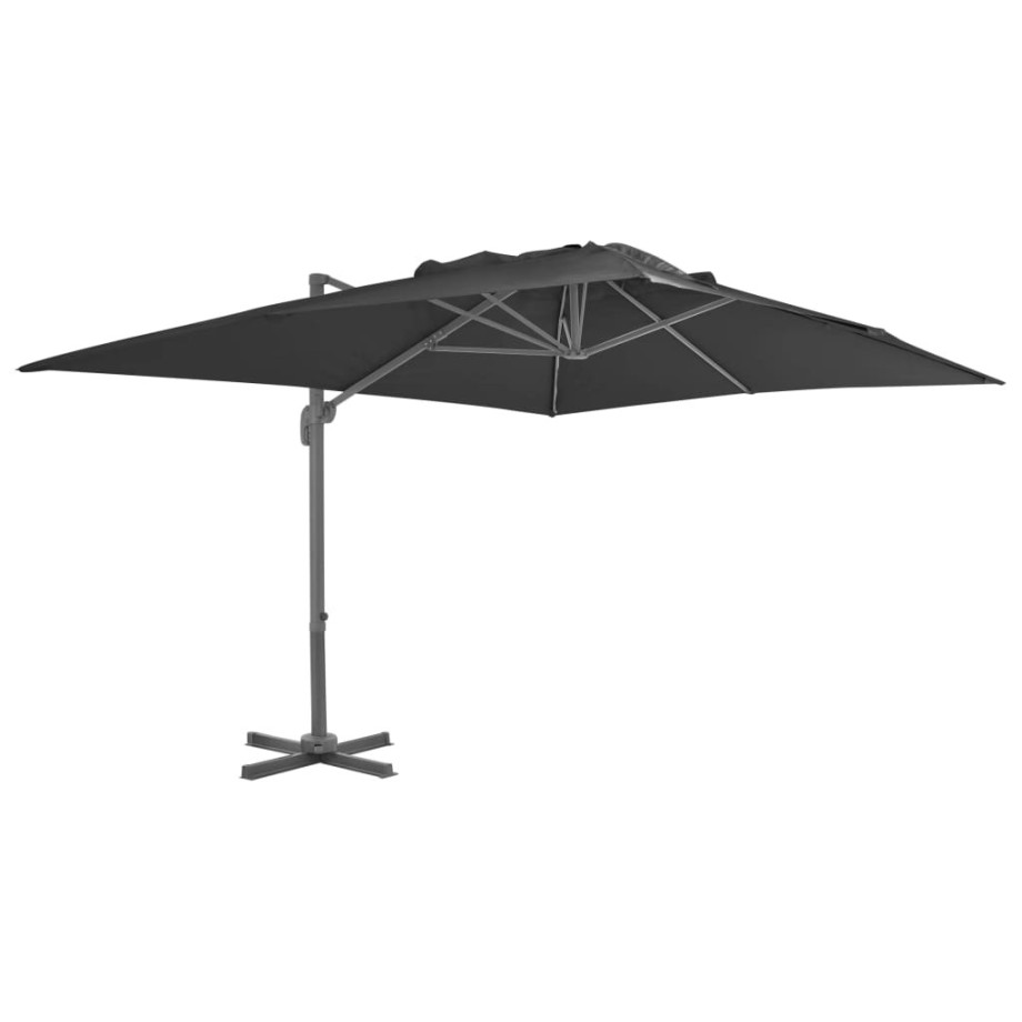 vidaXL Zweefparasol met aluminium paal 400x300 cm antracietkleurig afbeelding 1