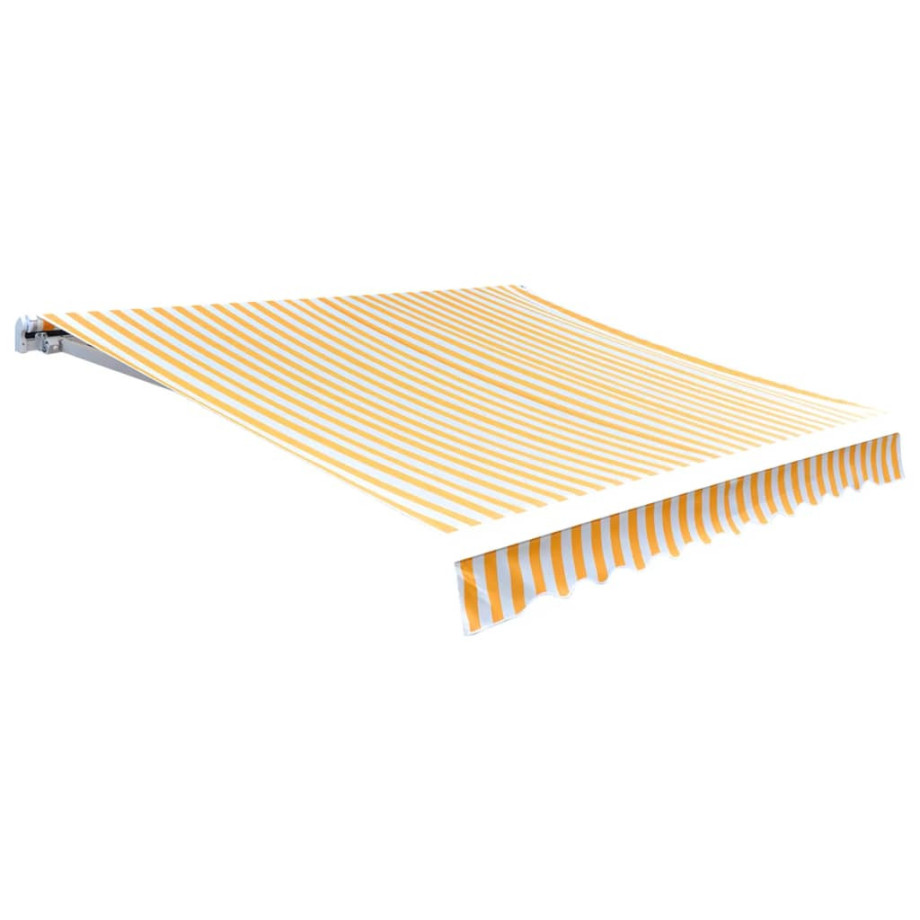 vidaXL Luifeldoek 350x250 cm canvas oranje en wit afbeelding 1