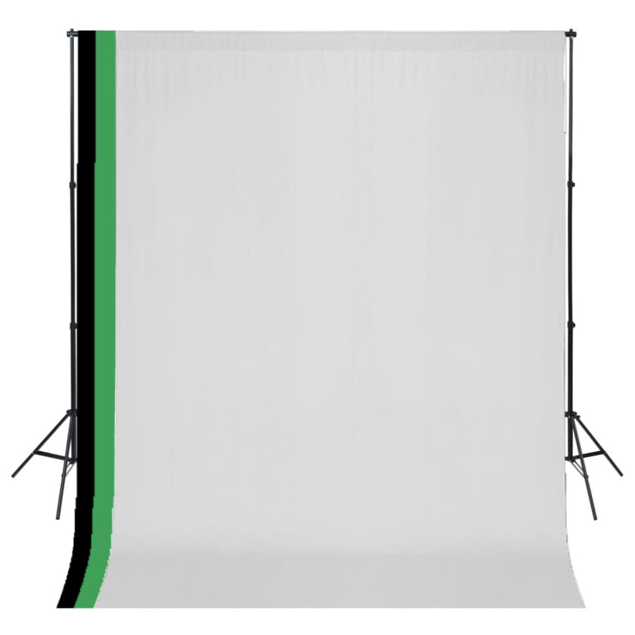 vidaXL Fotostudioset met 3 katoenen achtergronden en frame 3x3 m afbeelding 1