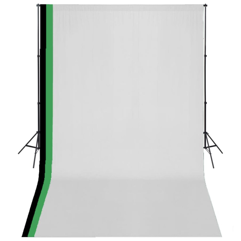vidaXL Fotostudioset met 3 katoenen achtergronden en frame 3x5 m vidaXL Fotostudioset met 3 katoenen achtergronden en frame 3x5 m afbeelding 1