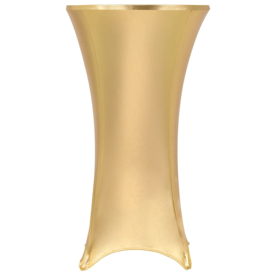 vidaXL 2 st Tafelhoezen stretch 60 cm goud afbeelding 1