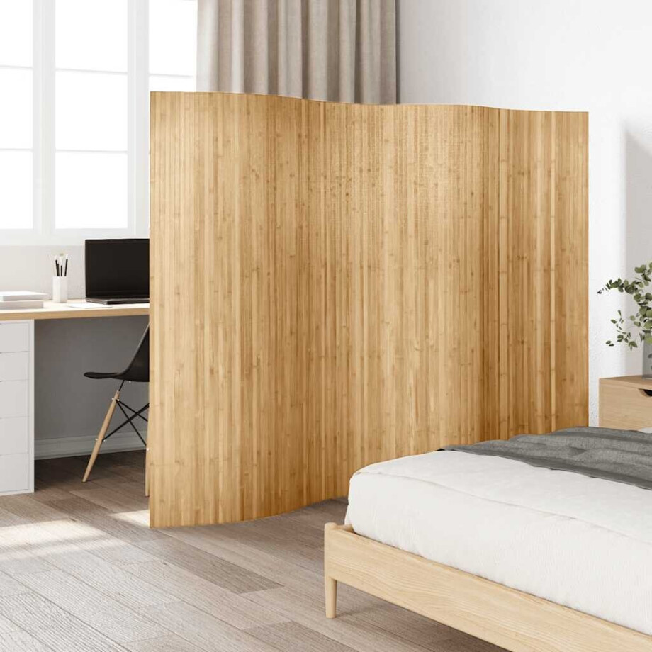 vidaXL Kamerscherm 250x165 cm bamboe natuurlijk afbeelding 1