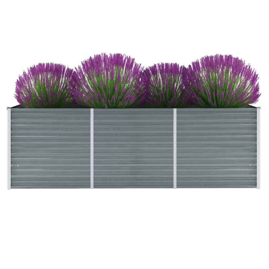 vidaXL Plantenbak verhoogd 240x80x77 cm gegalvaniseerd staal grijs afbeelding 1