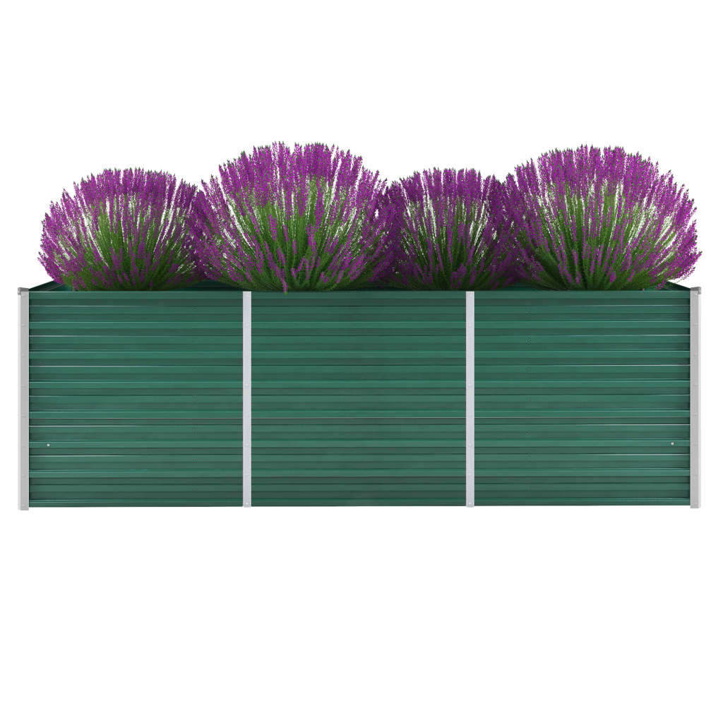 vidaXL Plantenbak verhoogd 240x80x77 cm gegalvaniseerd staal groen afbeelding 1