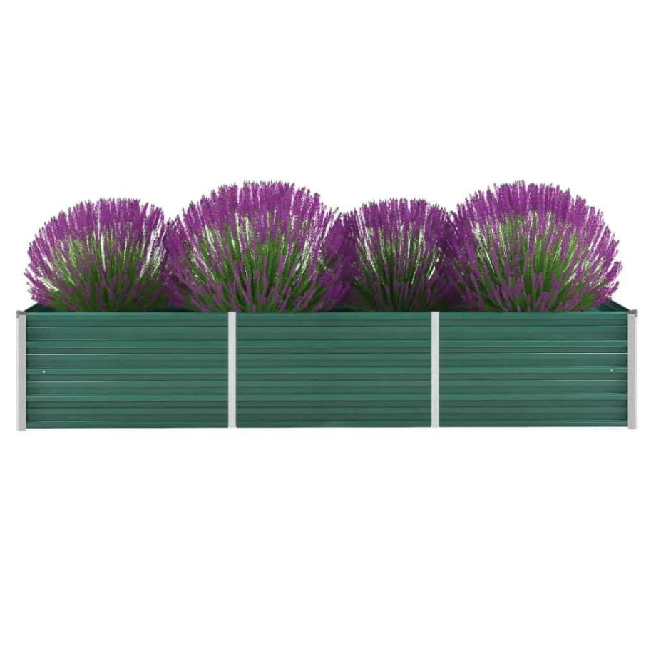 vidaXL Plantenbak verhoogd 240x80x45 cm gegalvaniseerd staal groen afbeelding 1