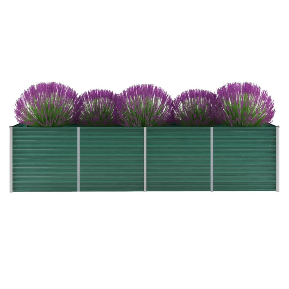 vidaXL Plantenbak verhoogd 320x80x77 cm gegalvaniseerd staal groen afbeelding 1