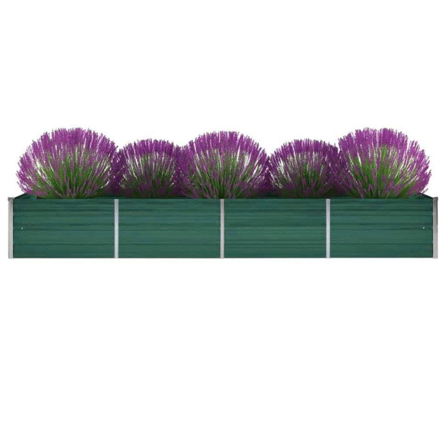 vidaXL Plantenbak verhoogd 320x80x45 cm gegalvaniseerd staal groen afbeelding 1