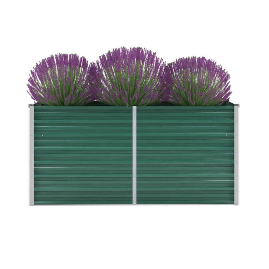 vidaXL Plantenbak verhoogd 160x40x77 cm gegalvaniseerd staal groen afbeelding 1