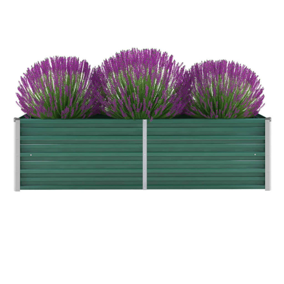 vidaXL Plantenbak verhoogd 160x40x45 cm gegalvaniseerd staal groen afbeelding 1