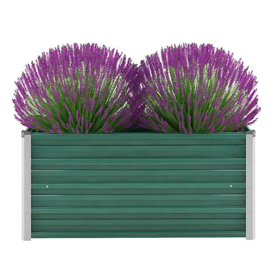 vidaXL Plantenbak verhoogd 100x40x45 cm gegalvaniseerd staal groen afbeelding 1