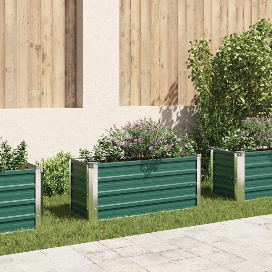 vidaXL Plantenbak verhoogd 100x40x45 cm gegalvaniseerd staal groen afbeelding 1