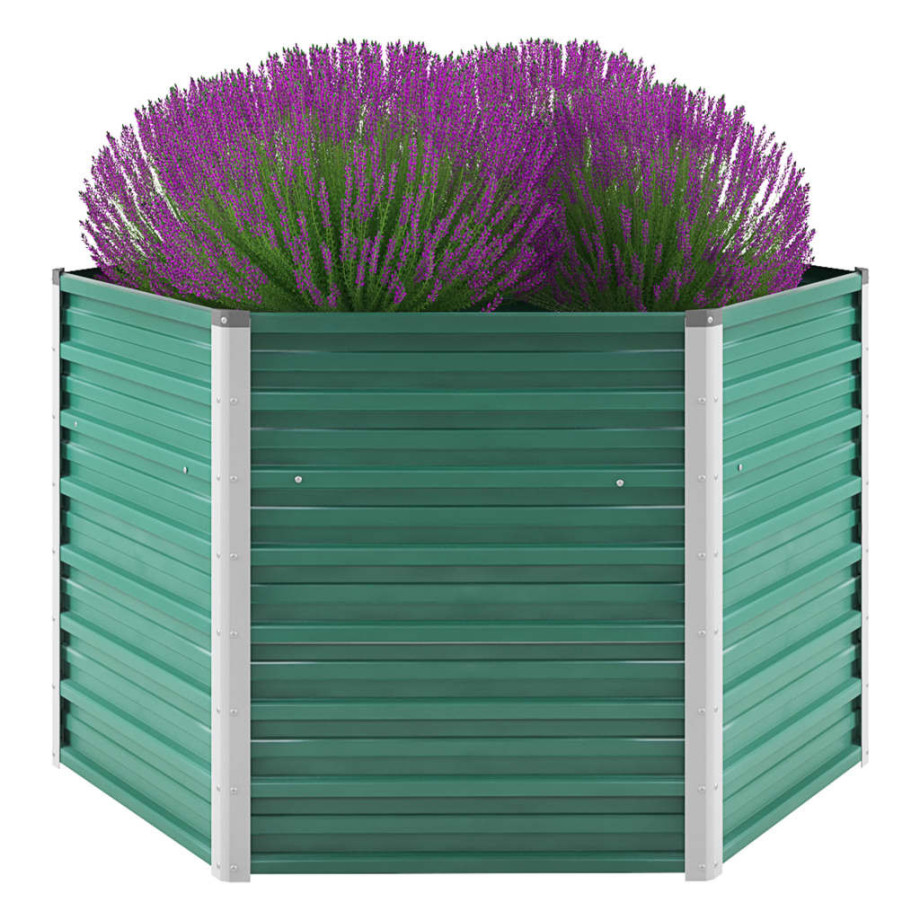 vidaXL Plantenbak verhoogd 129x129x77 cm gegalvaniseerd staal groen afbeelding 1