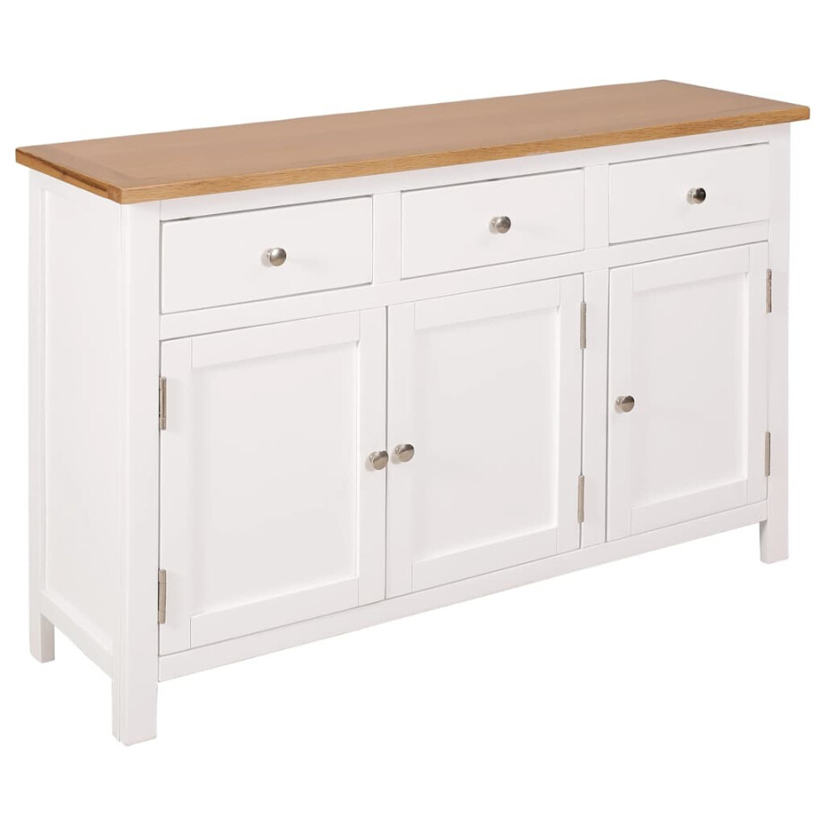 vidaXL Dressoir 110x33,5x70 cm massief eikenhout afbeelding 1
