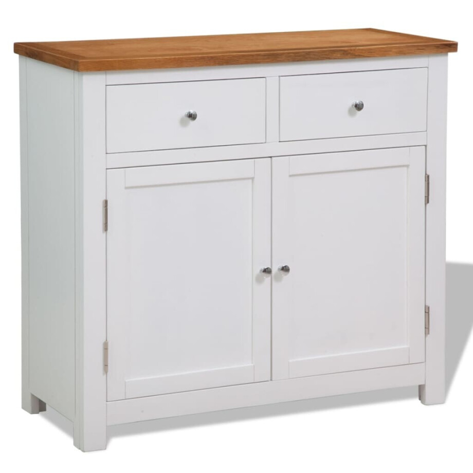 vidaXL Dressoir 90x33,5x83 cm massief eikenhout afbeelding 1