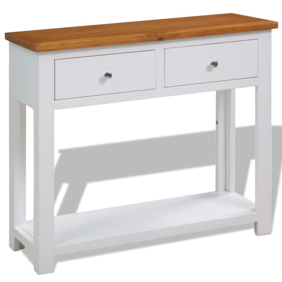 vidaXL Wandtafel 83x30x73 cm massief eikenhout afbeelding 1