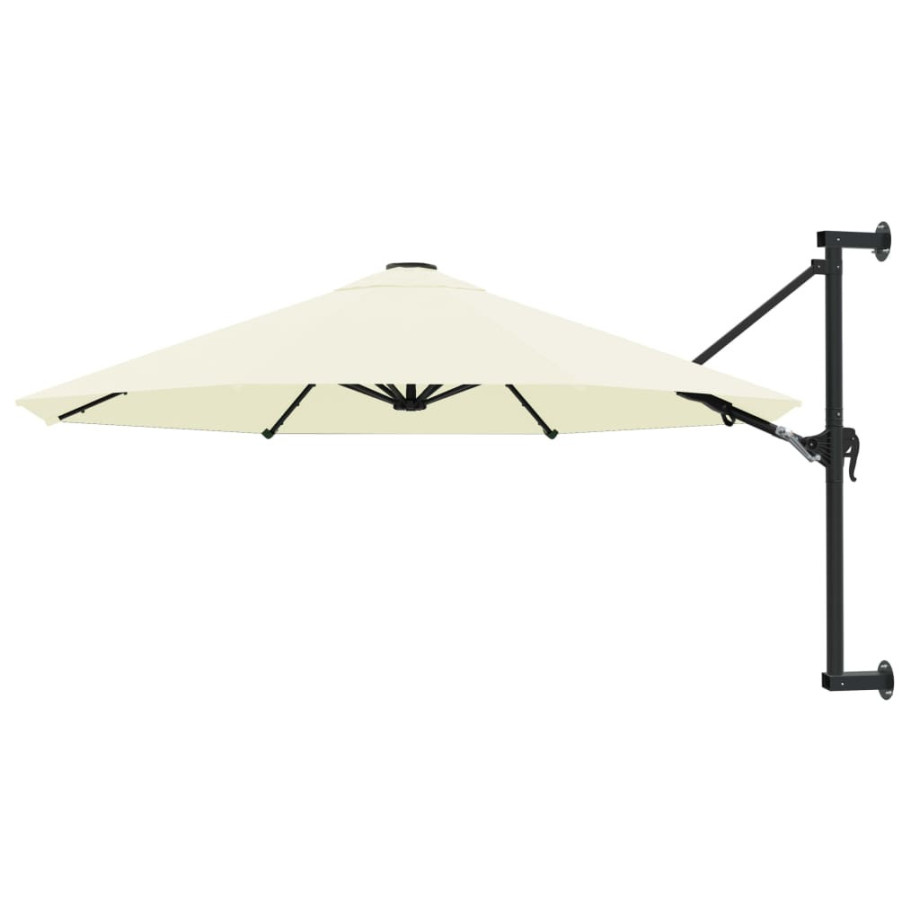 vidaXL Wandparasol met metalen paal 300 cm zandkleurig afbeelding 1