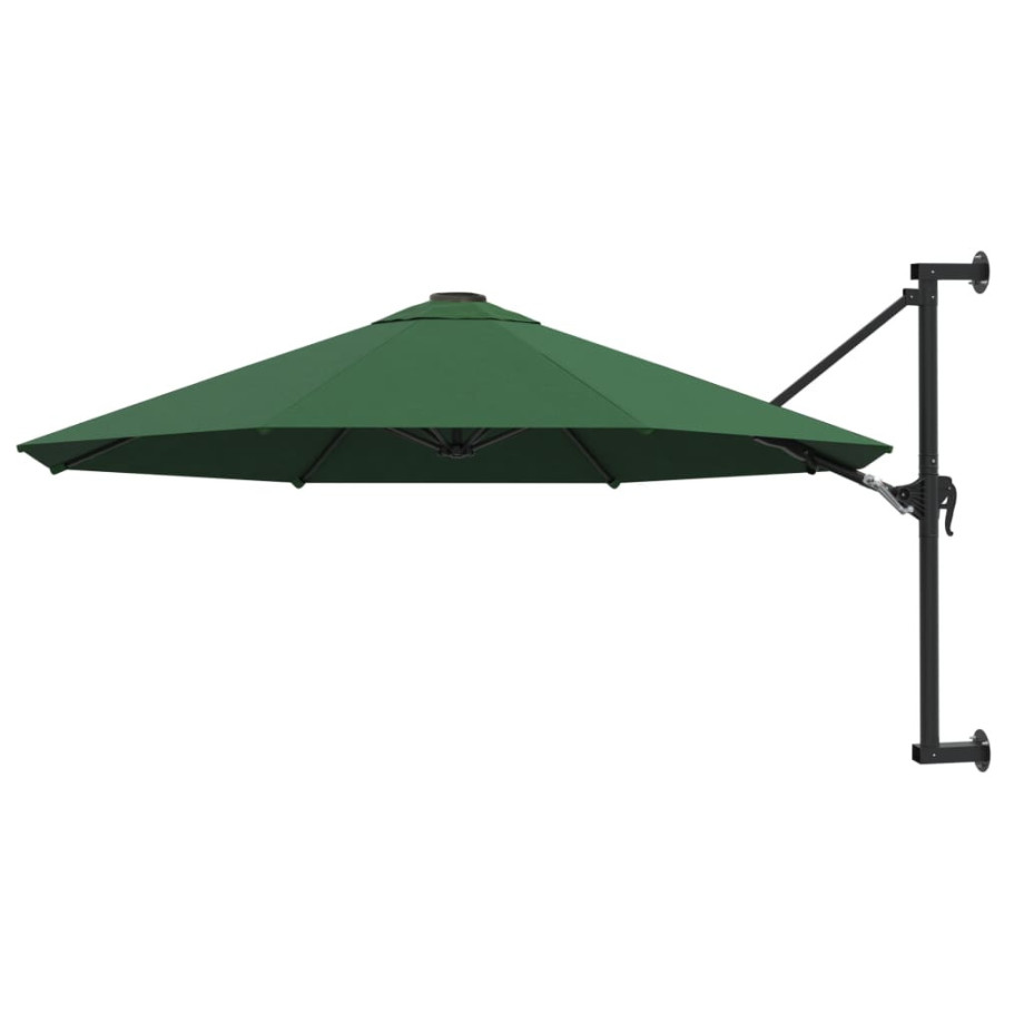 vidaXL Wandparasol met metalen paal 300 cm groen afbeelding 1