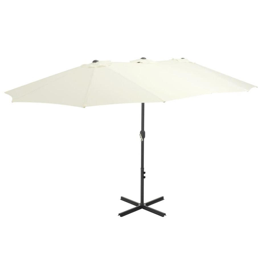 vidaXL Parasol met aluminium paal 460x270 cm zandkleurig afbeelding 1