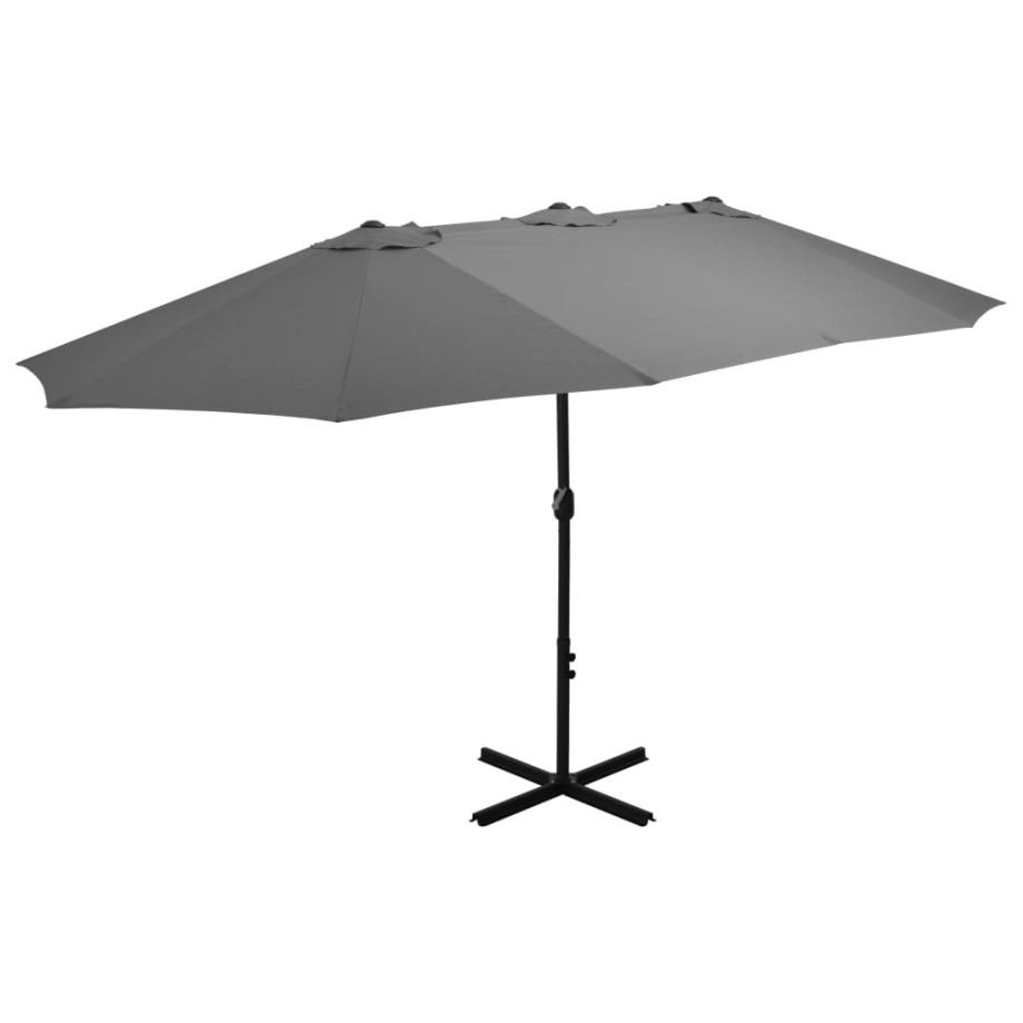 vidaXL Parasol met aluminium paal 460x270 cm antraciet afbeelding 1