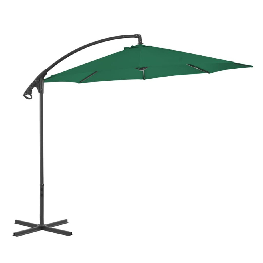 vidaXL Zweefparasol met stalen paal 300 cm groen afbeelding 1
